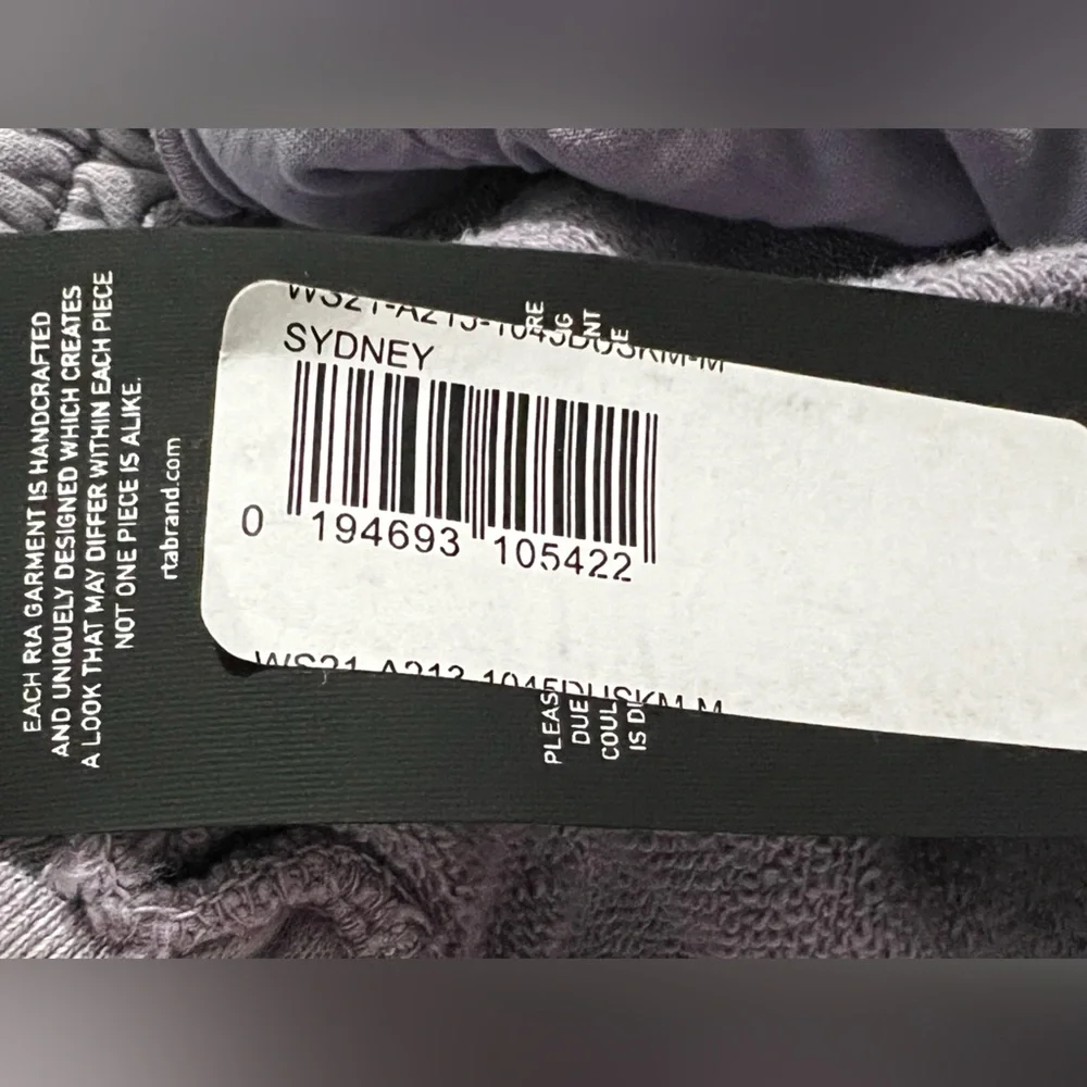 RTA Sydney women’s Sweatpants French Terry joggers Dusty lilac purple‎ medium